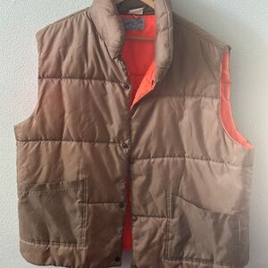 Vintage Sundance Brown and Orange Quilted Vest